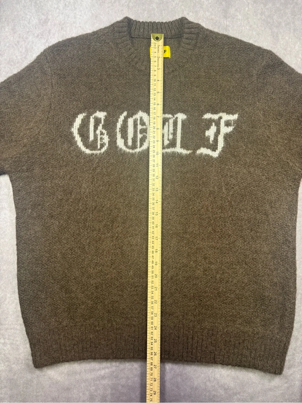 EUC Golf Wang Stab Mohair Brown Crewneck Sweater with White GOLF Logo - M